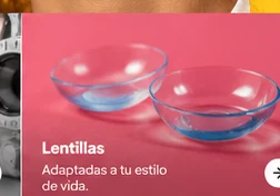 Lentes de contacto en fondo de color